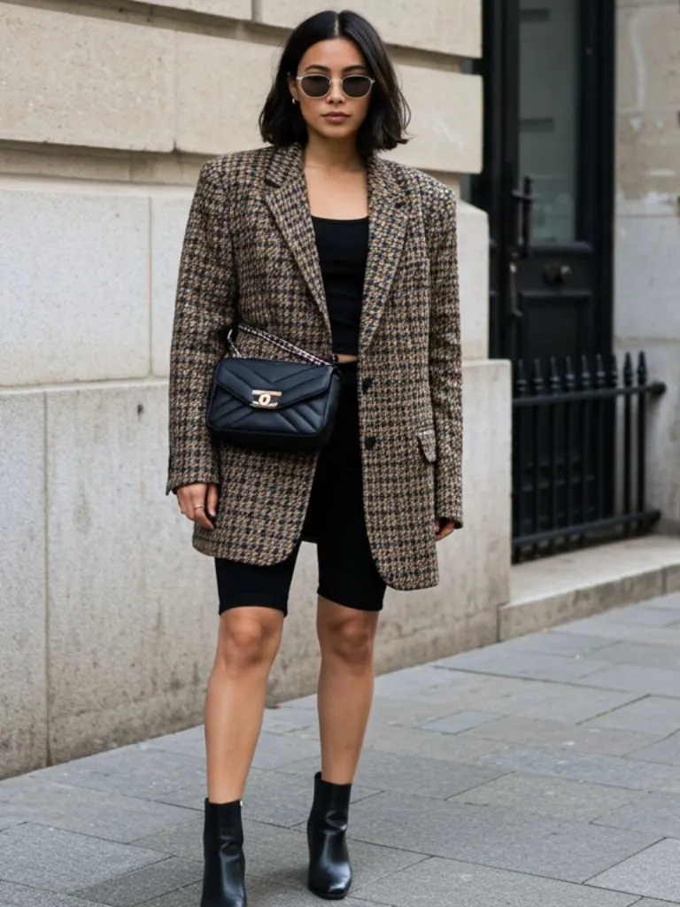 Statement Blazer with Biker Shorts