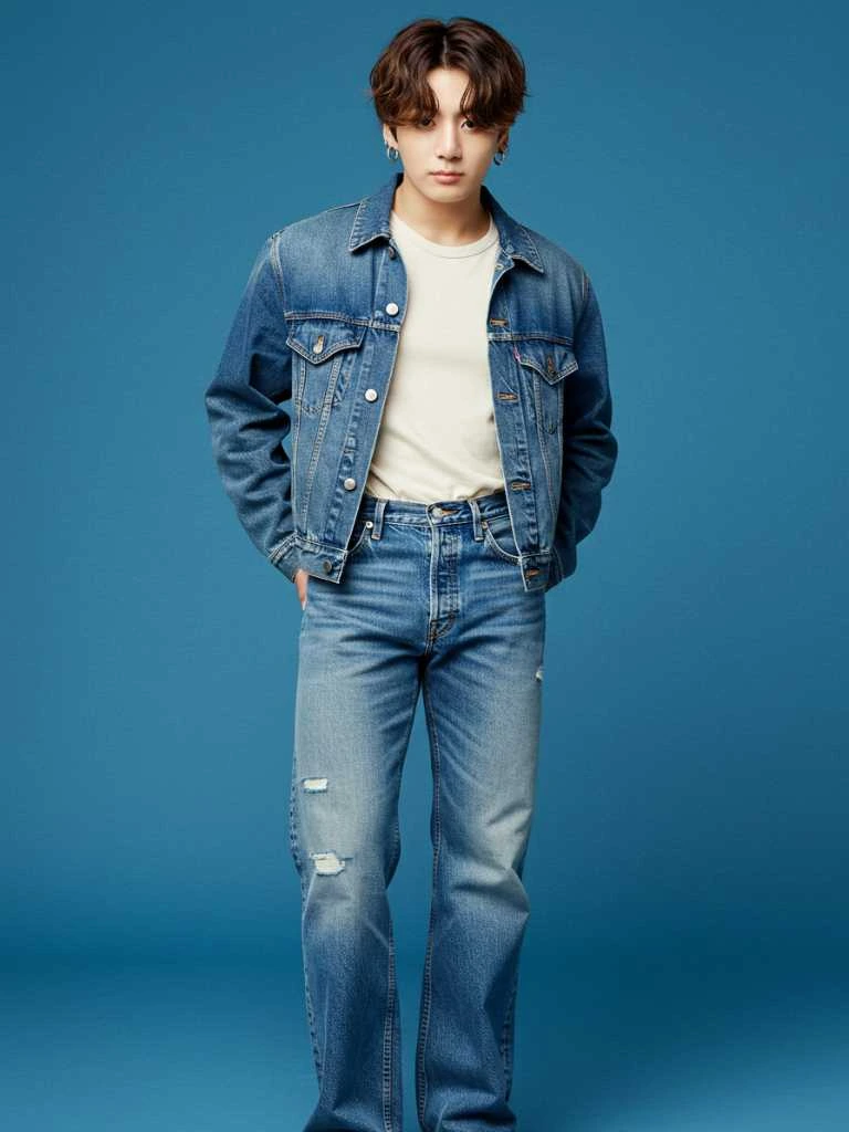 1. Jungkook’s Retro Denim Jeans Look