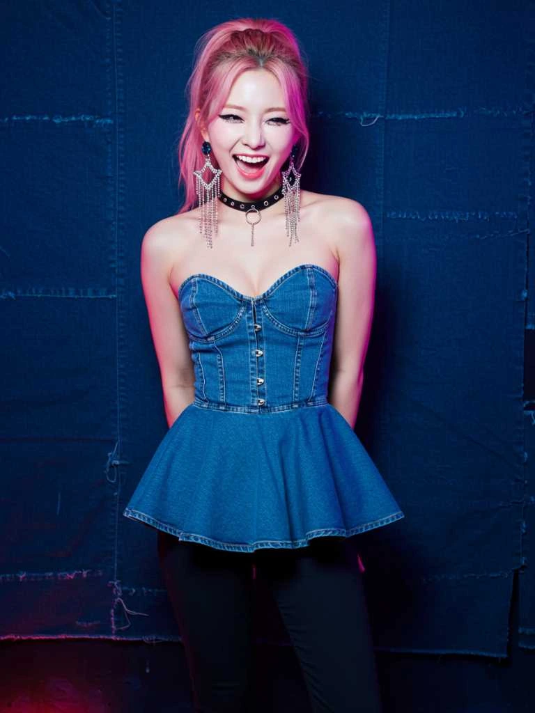12. Sana’s Denim Corset Chic