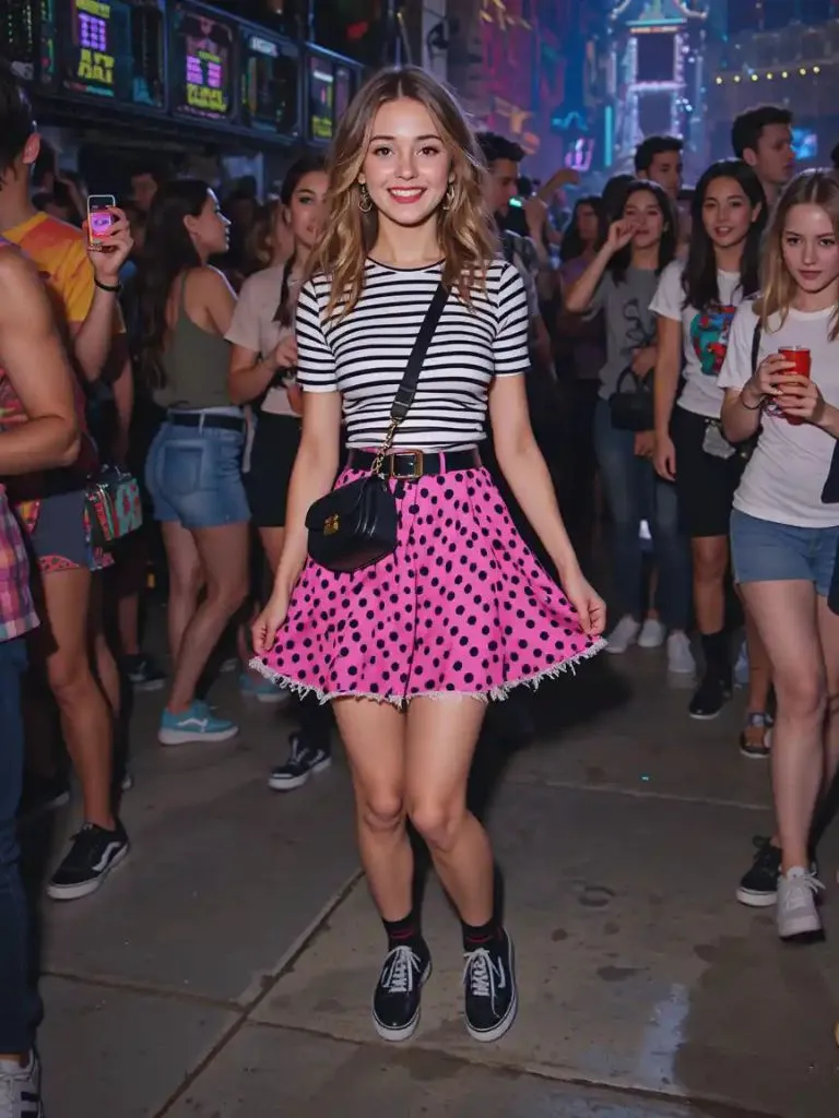 16. Pattern Power: Pink and Black Polka Dots or Stripes