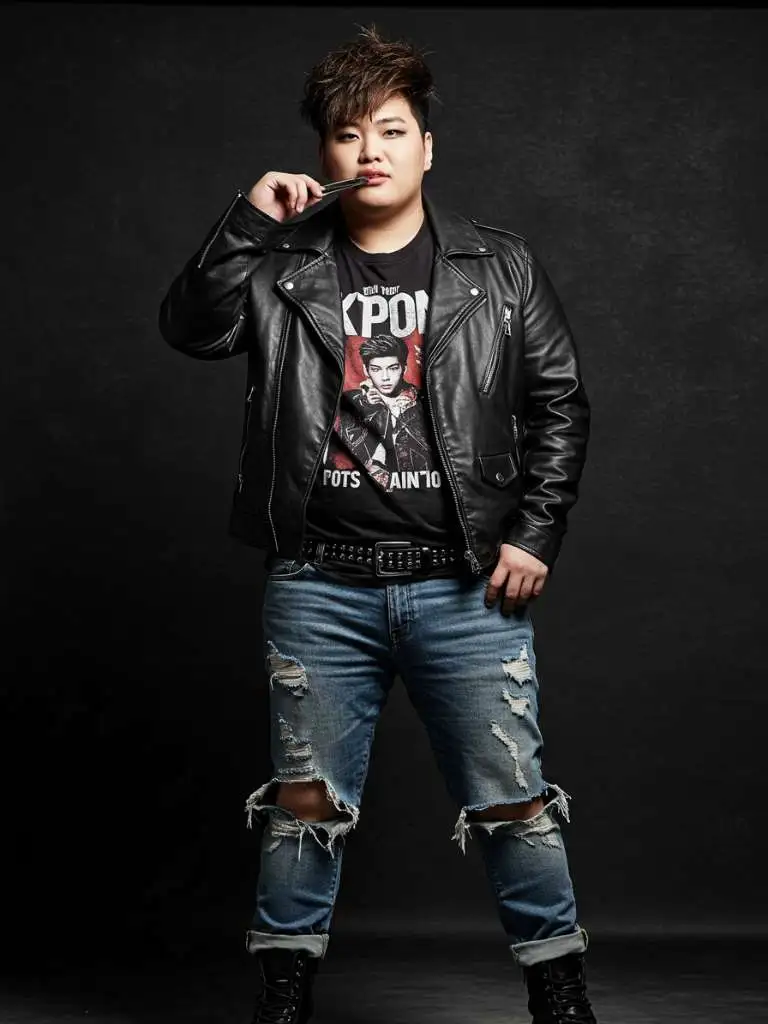 Leather Jacket and Jeans