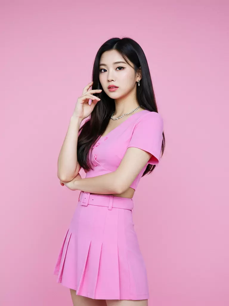 Bold Bubblegum Pink K-pop Outfit