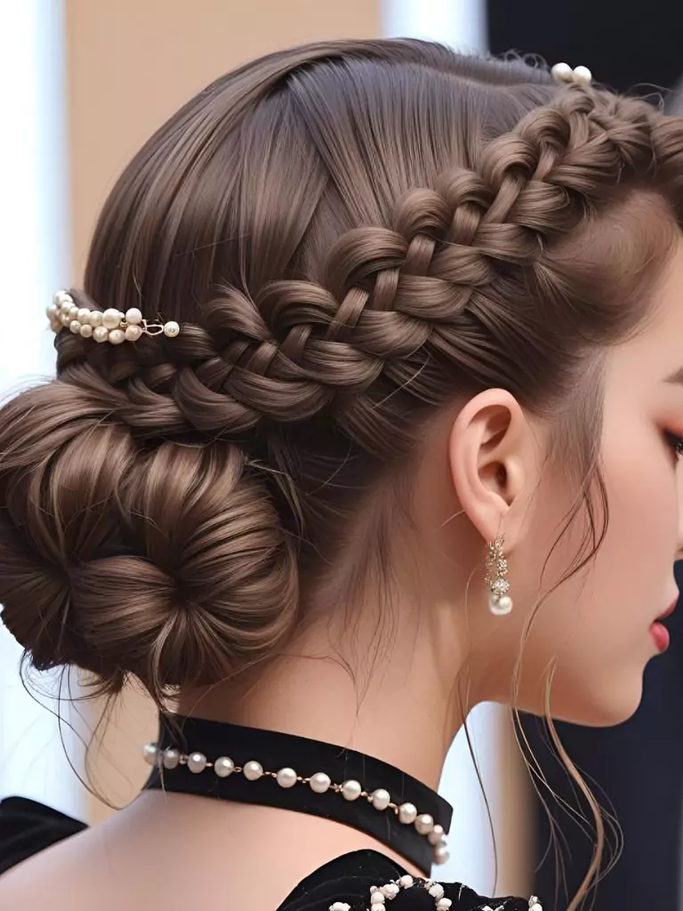 Braided Crown with Baby Hairs