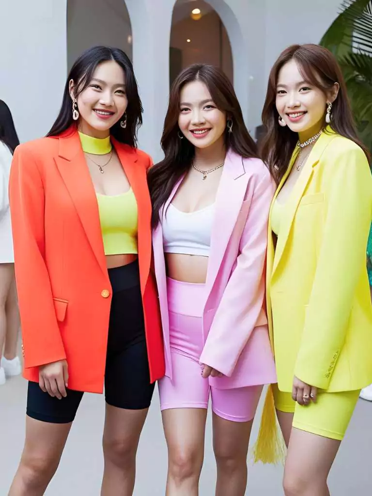 Bright Blazer + Biker Shorts