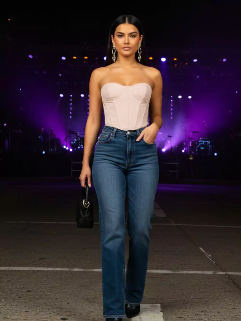 Off-Shoulder Top + High-Waisted Jeans = Pretty But Chill