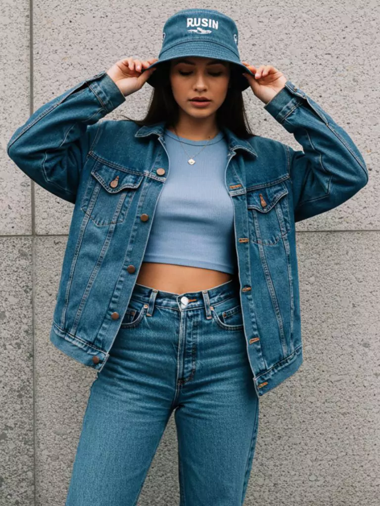 Denim on Denim + Bucket Hat Situation