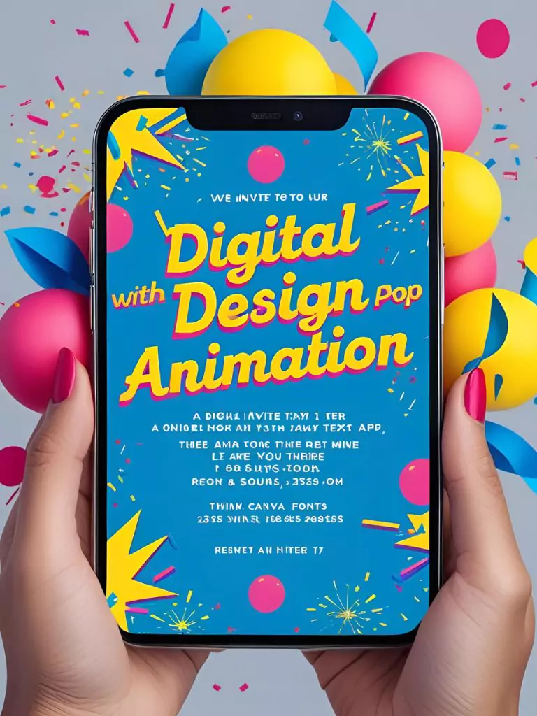 Digital Invite with Pop Design Animation