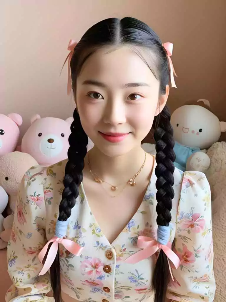 Double Braids With Ribbons