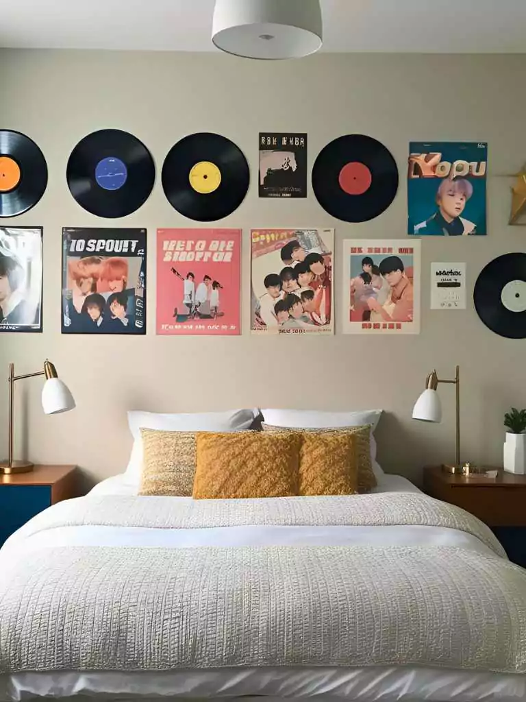 Fake Vinyl Records Wall
