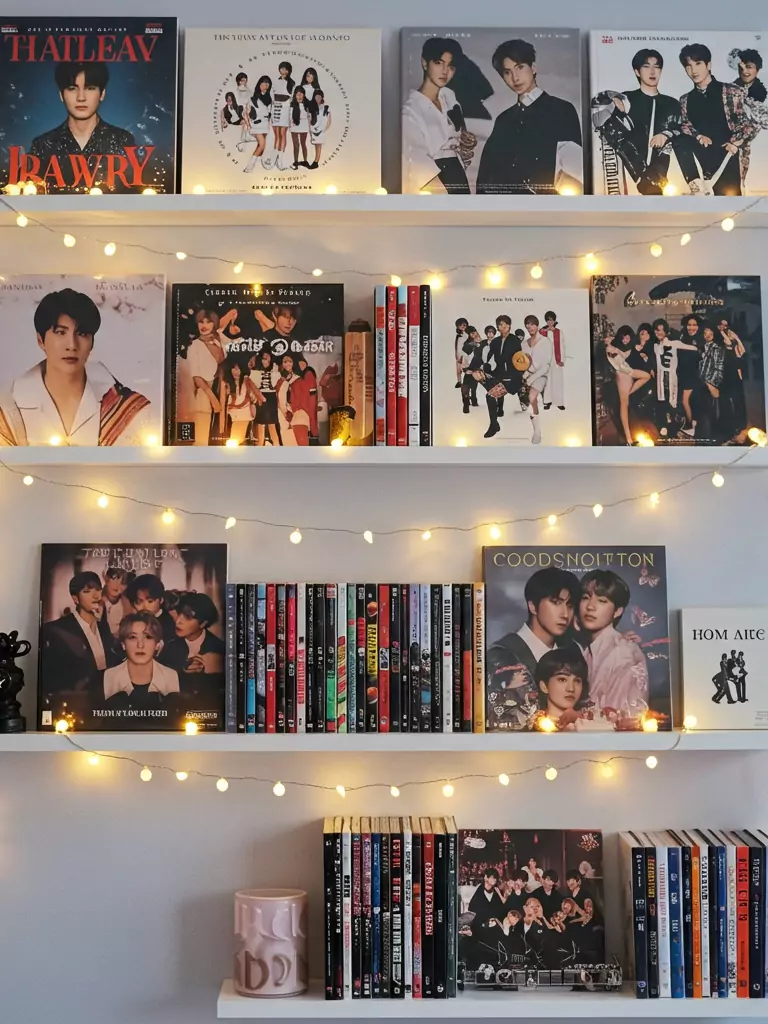 Floating Shelves with Fairy Lights
