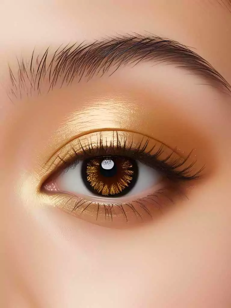 Gold Eyes and Glossy Lips