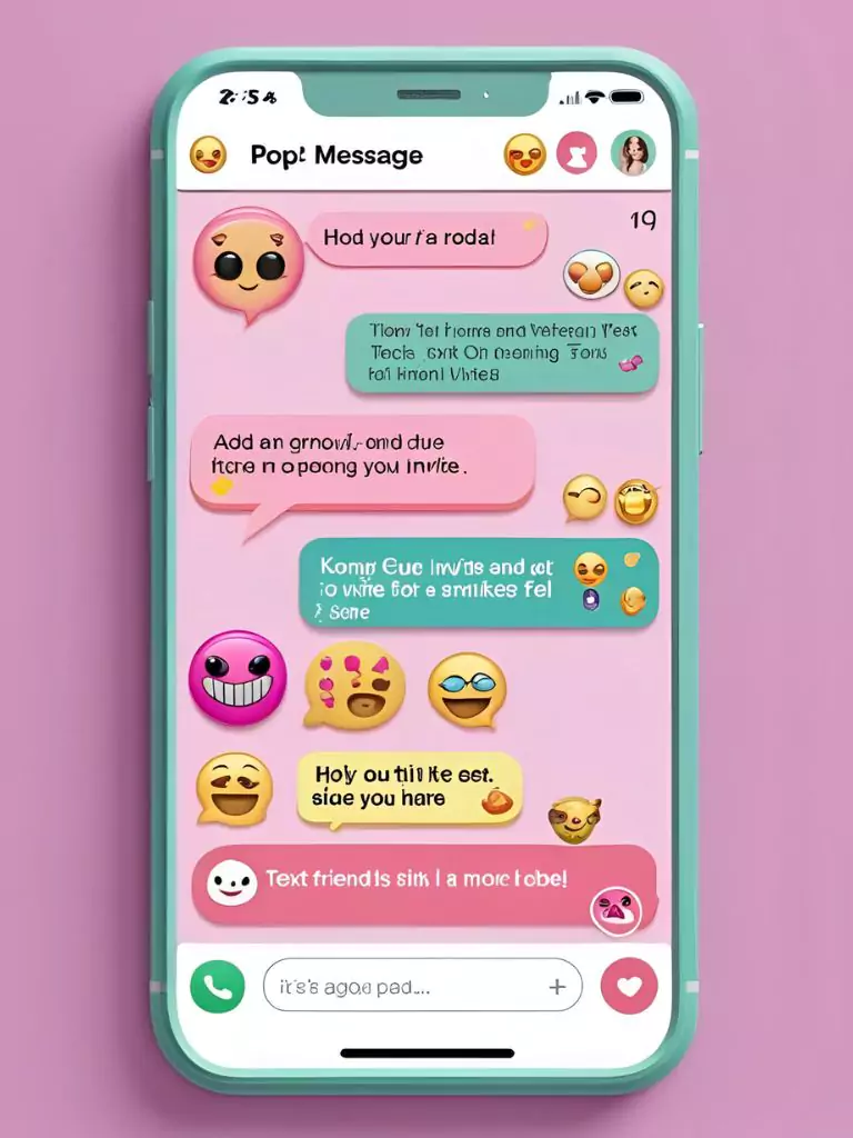 K Pop Text Message Bubble Invite