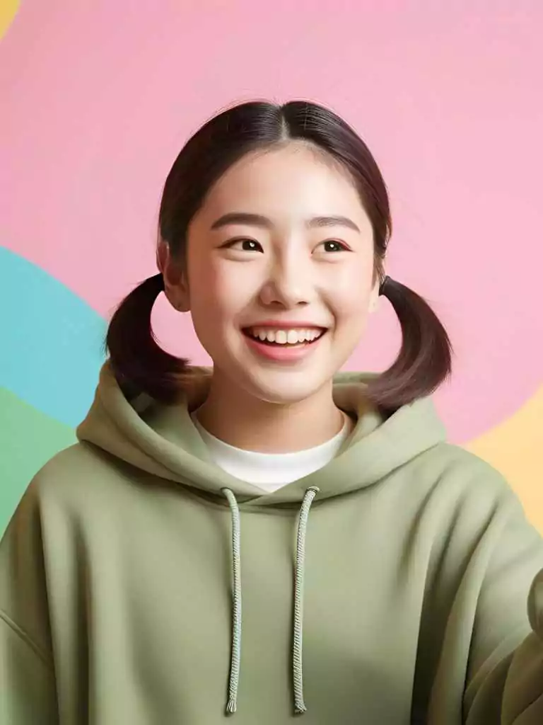 Middle-Part Low Pigtails