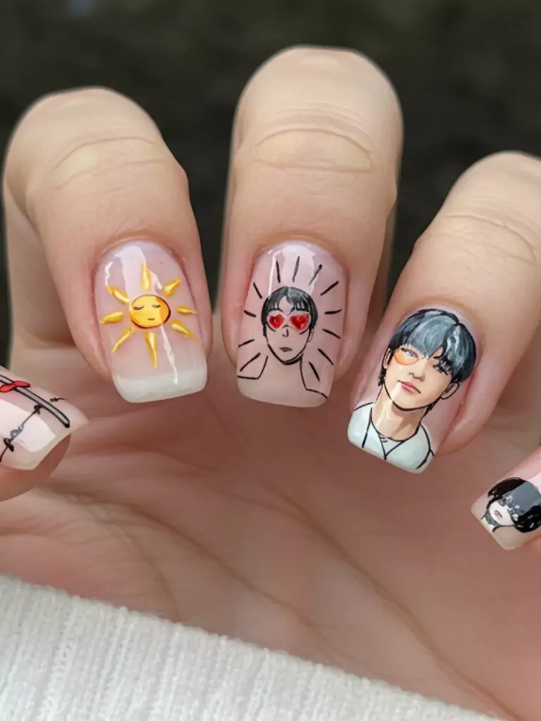 Nail Art with Haechan’s Full Sun Nickname