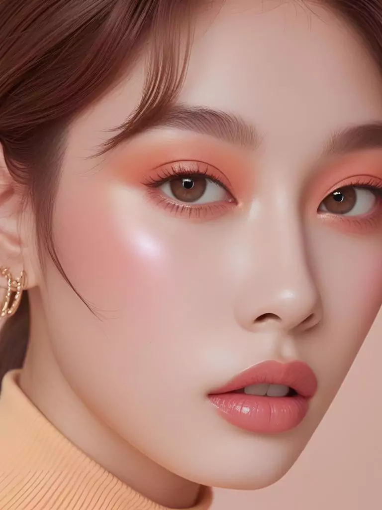 Nude-Toned Eyes with Peach Vibes