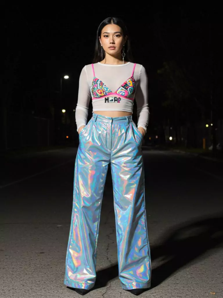 Sheer Layering with Statement Pants