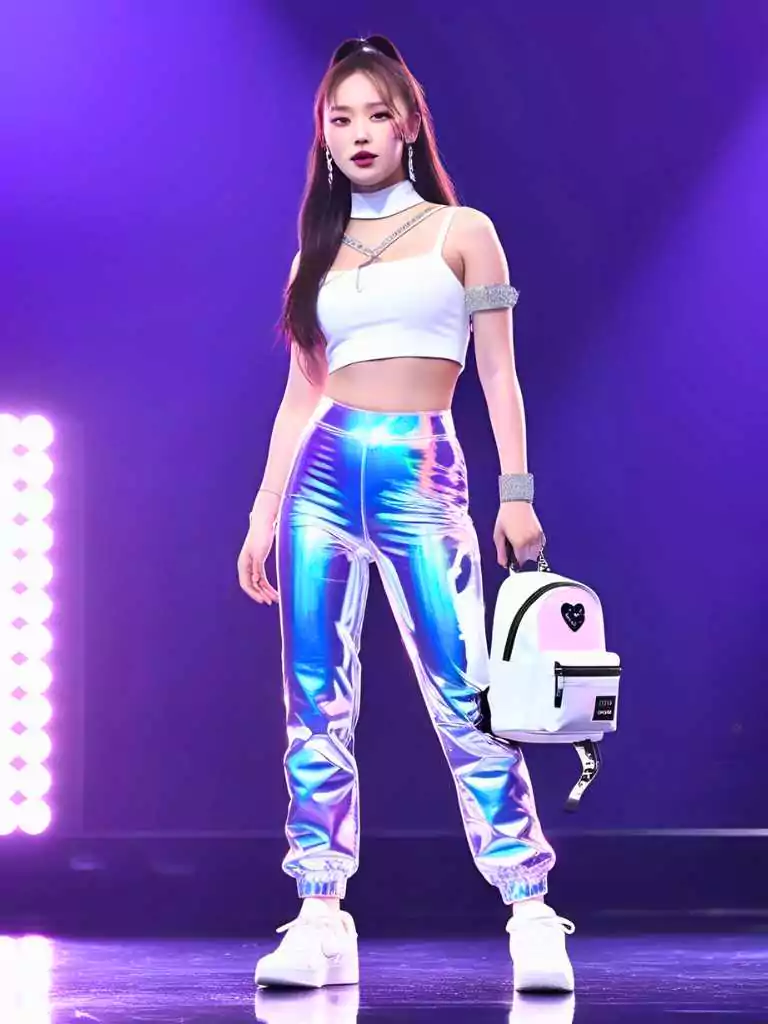 Shiny Pants and Crop Top