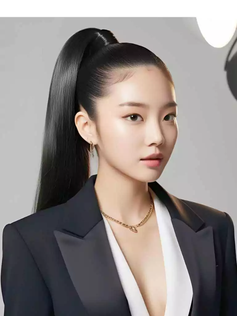 Sleek High Ponytail With Hair Wrap