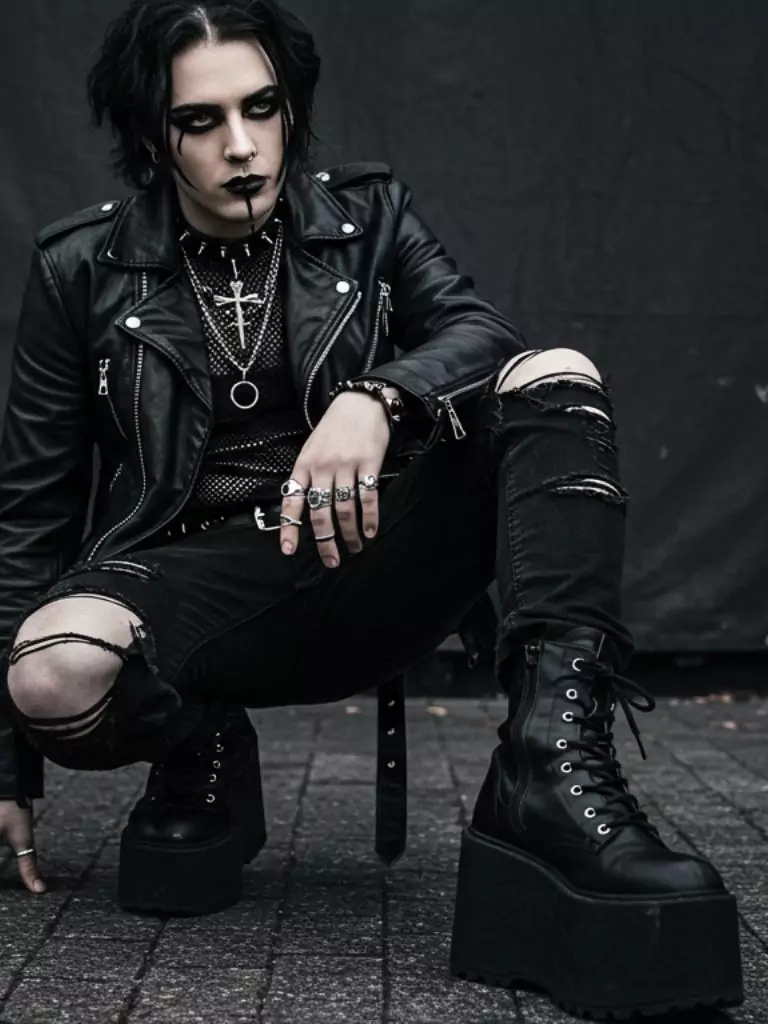 The Gothic Stage Outfit — Black, Buckles, and Bold Eyes