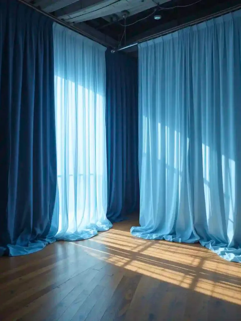 3. Blue Curtains