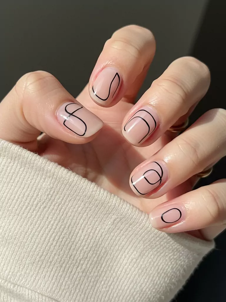 Minimalist Line Art Nails