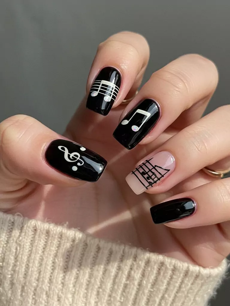 Music Notes Nails