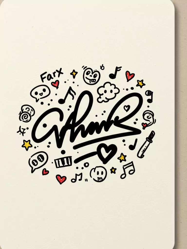 Faux Autograph with Doodle