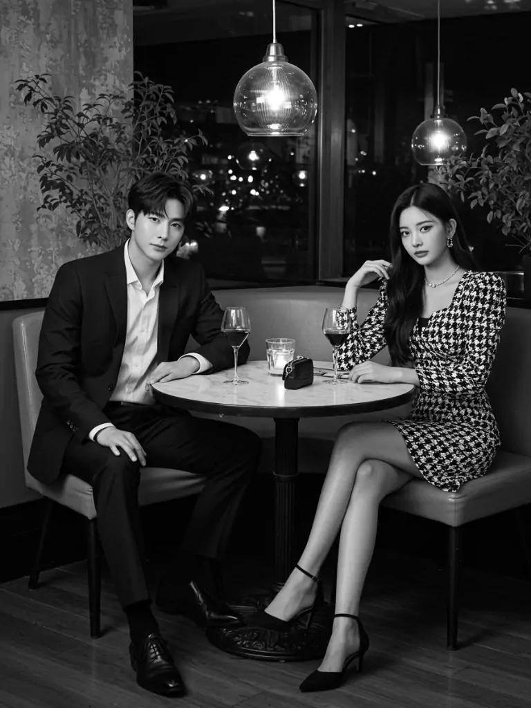 Black-and-White Dinner Date Sets