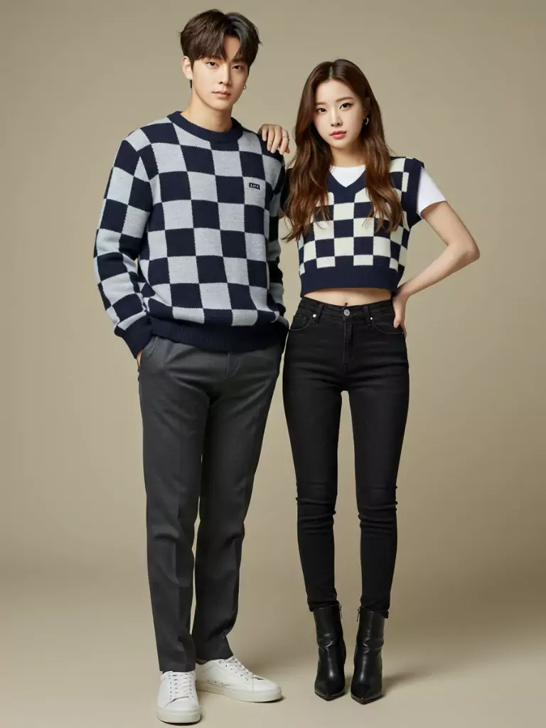 Checkered Knitwear (Sweaters or Vests)