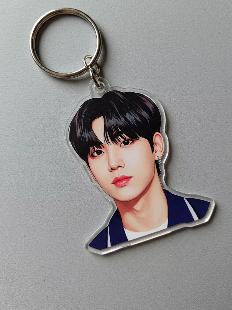Clear Acrylic Stickers on Keyring