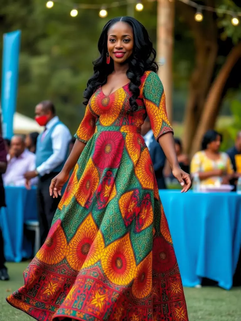 Grace in Floor-Length Ankara Designs