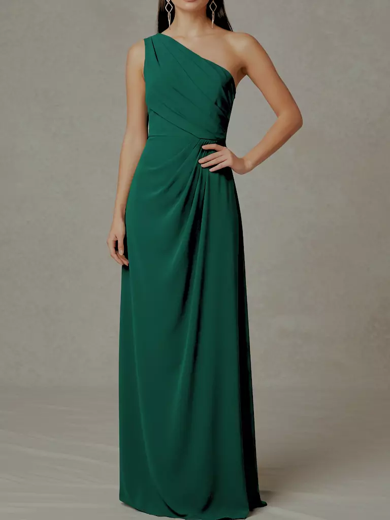 One-Shoulder Draped Maxi Dress