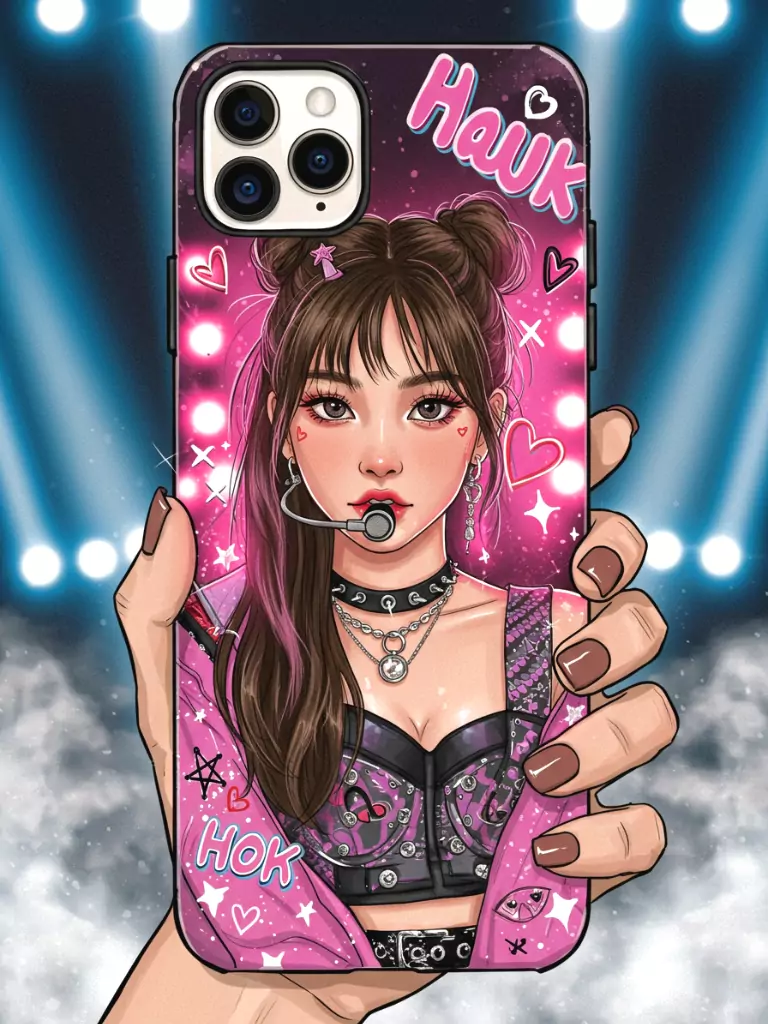Painted & hand-drawn Kpop style case