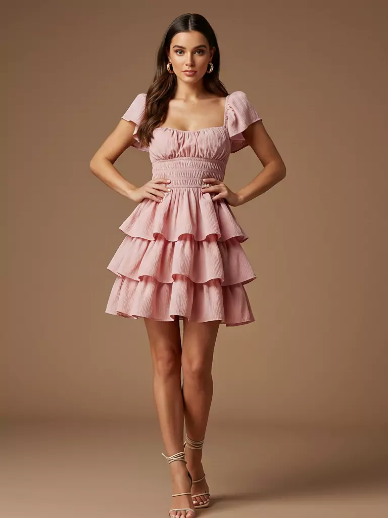 Tiered Ruffled Mini Dress