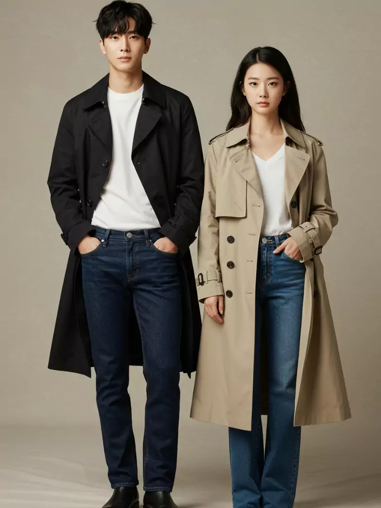 Trench Coats + Jeans + White Shirts