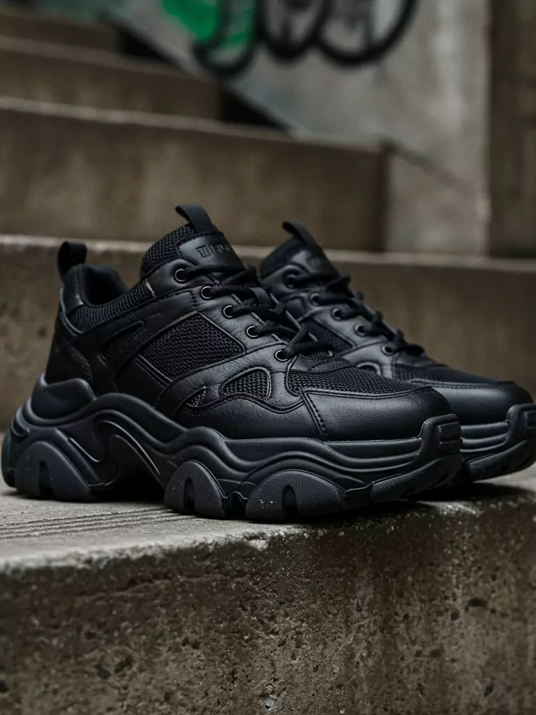 All-Black Chunky Sneakers