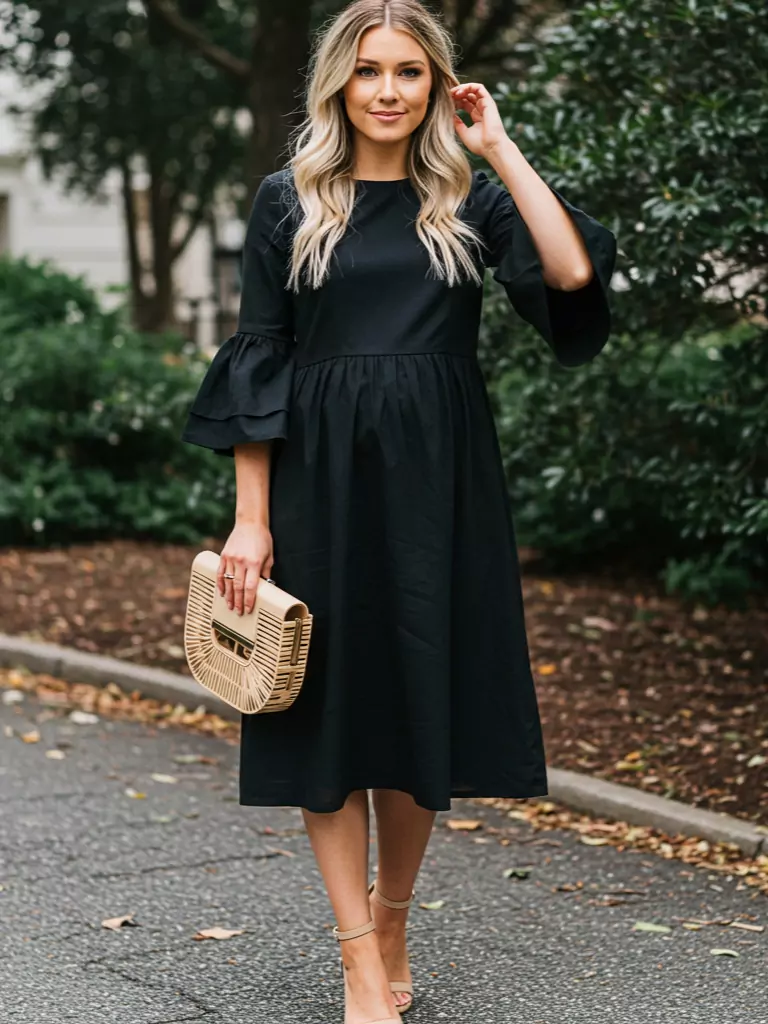 Bell Sleeve Midi Dress