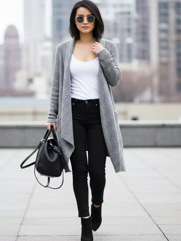 Cardigan + Tank + Jeans