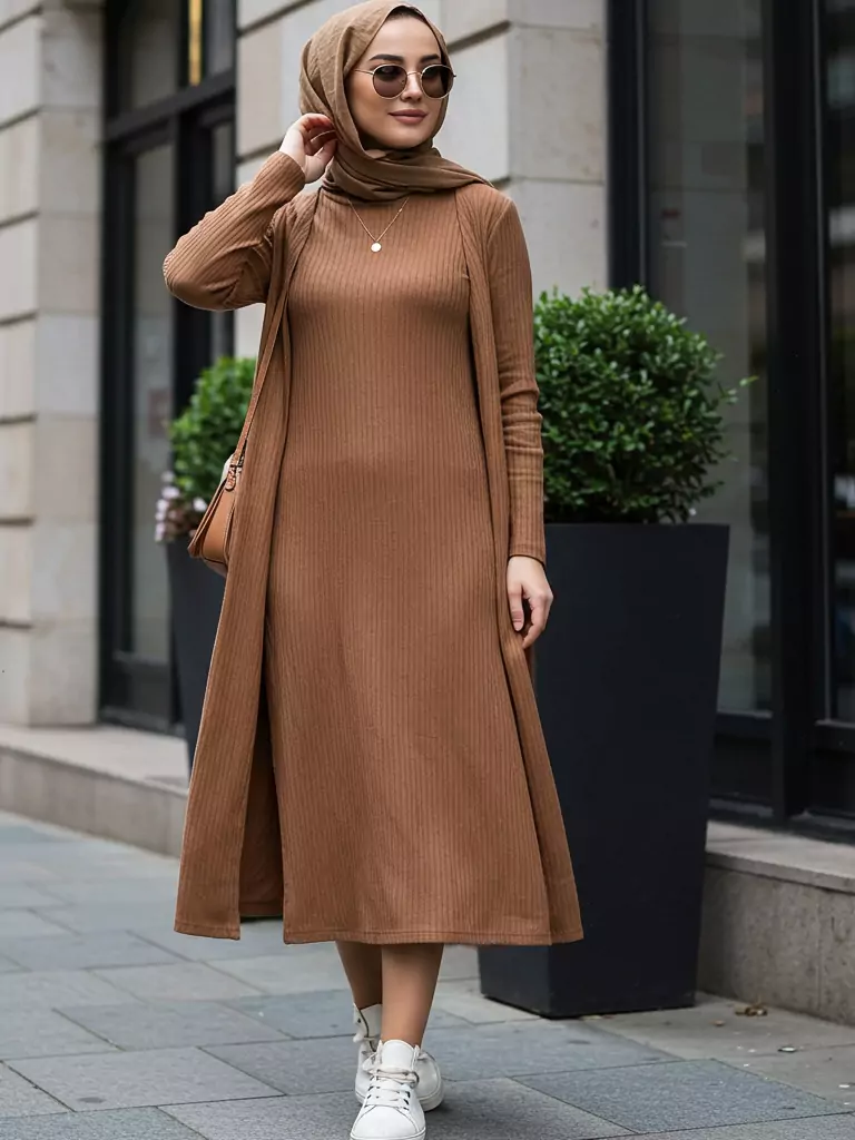 Casual Ribbed Midi Dress