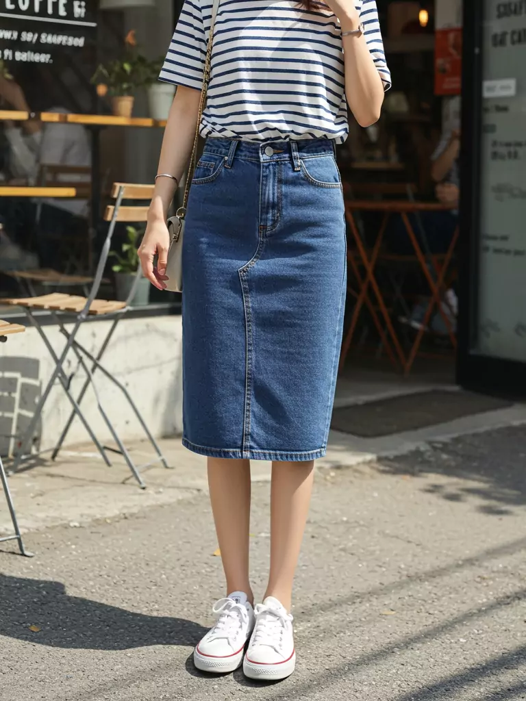 Denim Pencil Skirt