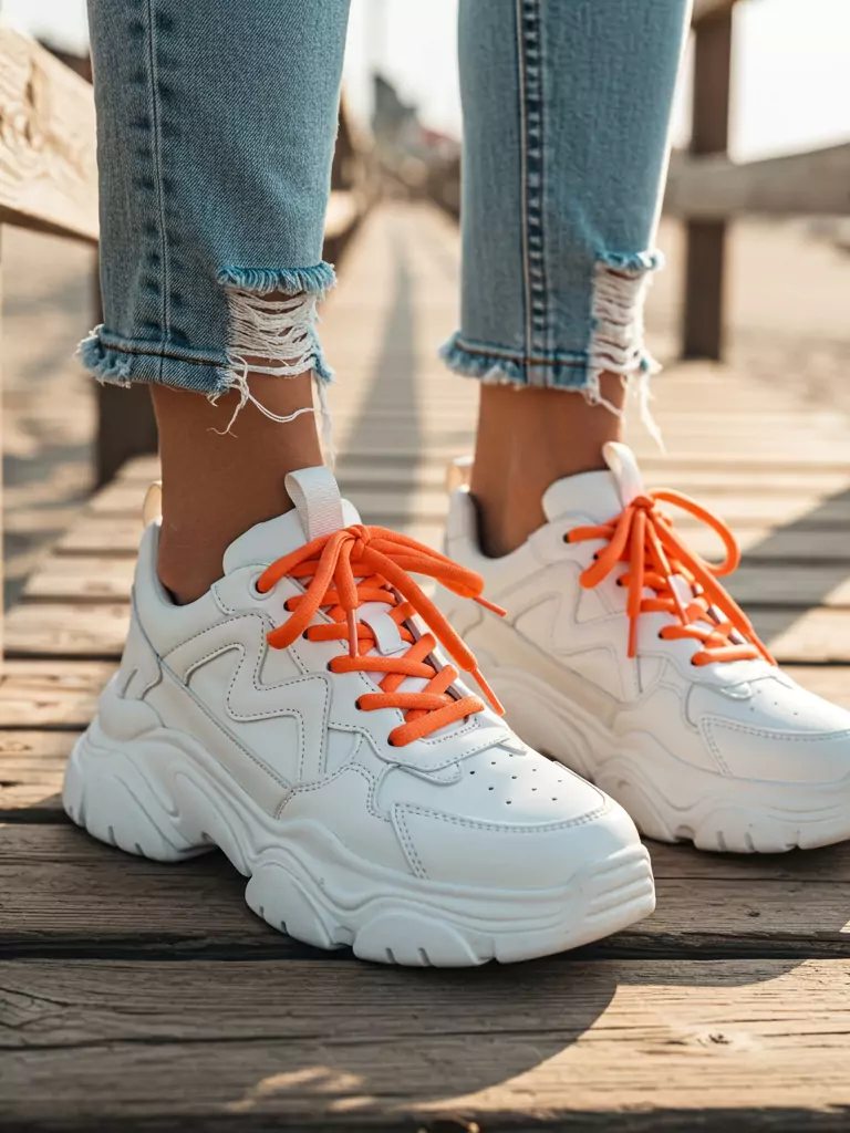 Distressed Look Chunky Sneakers