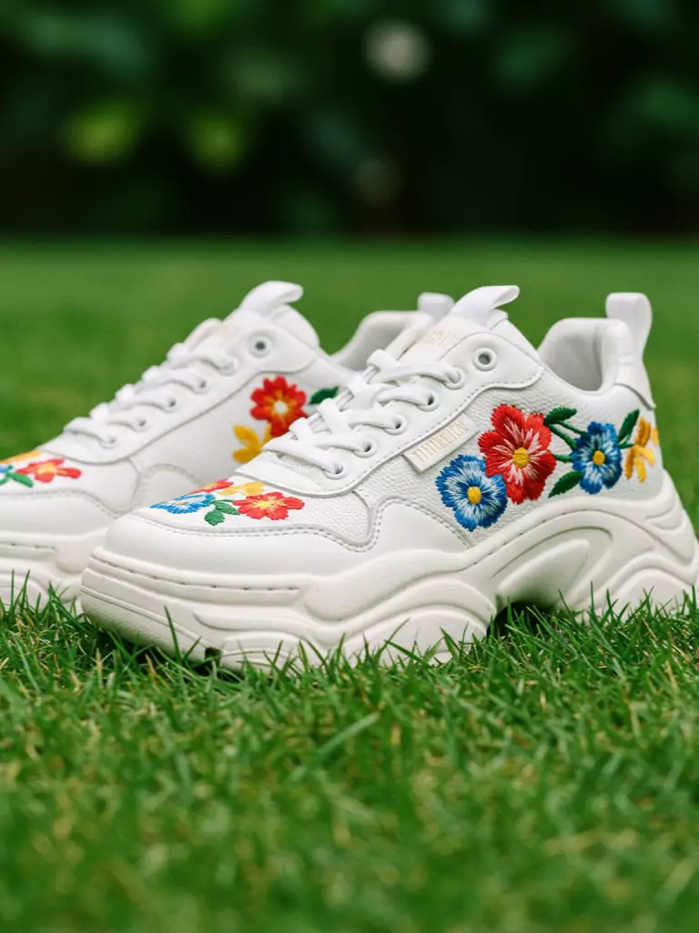 Embroidered Chunky Sneakers