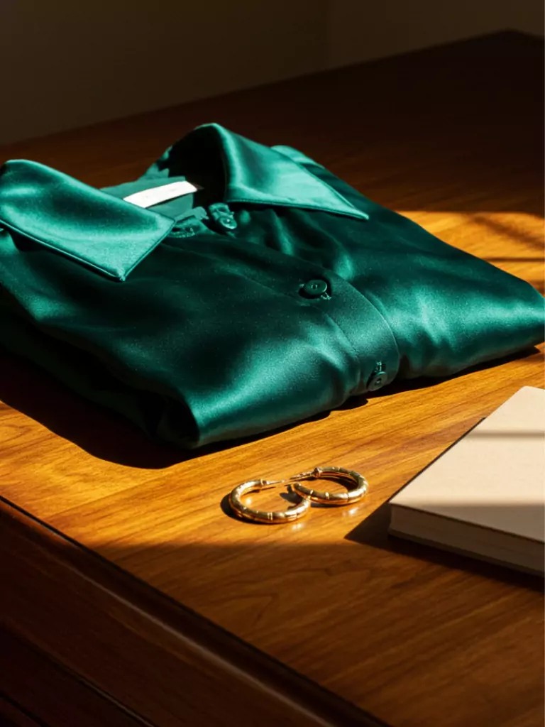 Emerald Green Silk Blouse