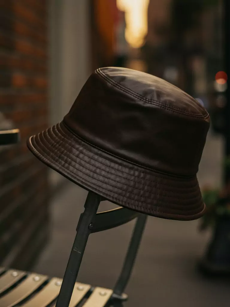 Faux Leather Bucket Hat
