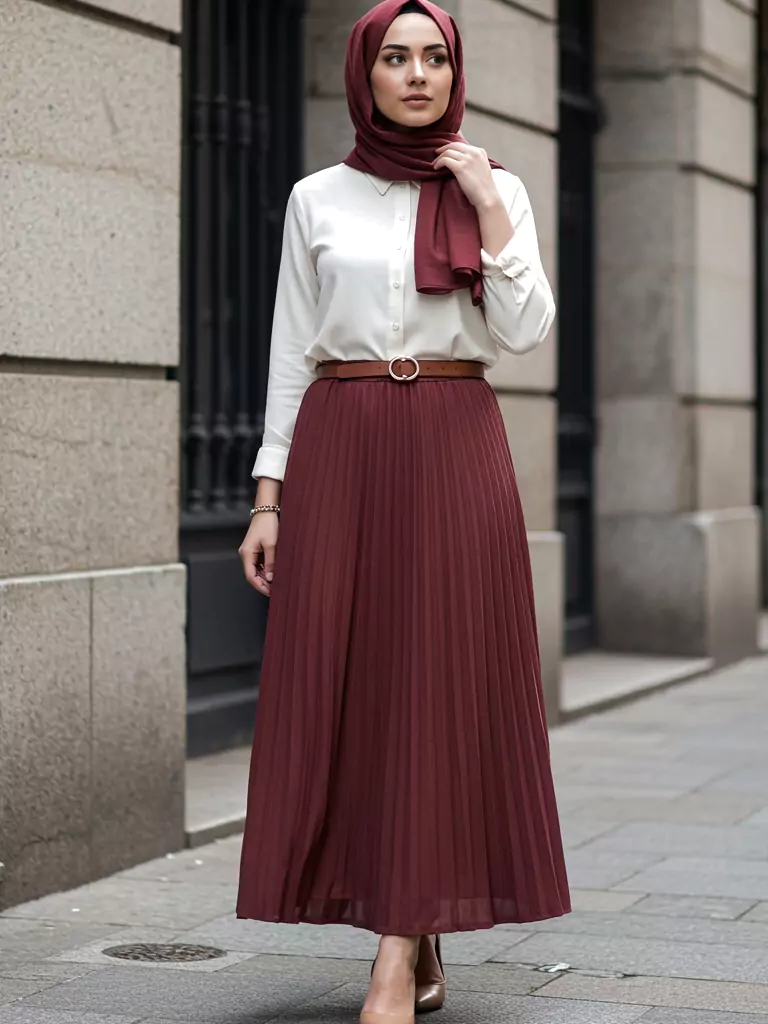 Layered Skirt & Blouse Outfit