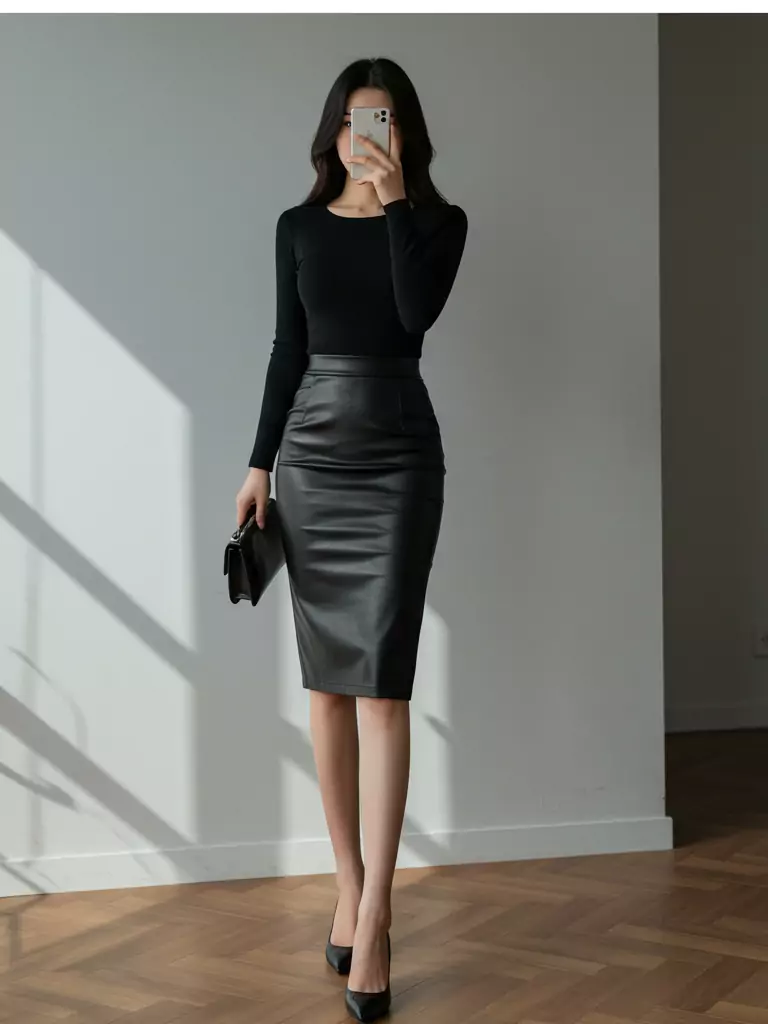Leather Pencil Skirt