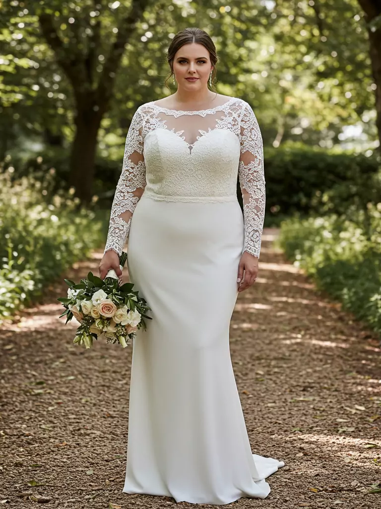  Long-Sleeve Lace Sheath Dress