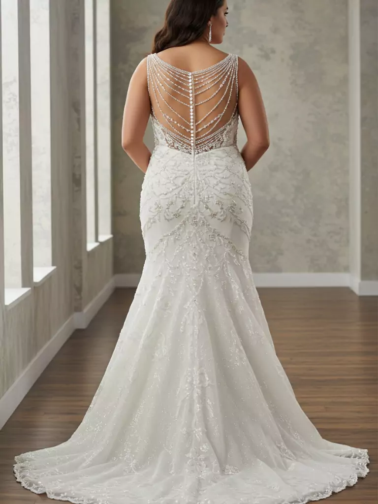 Mermaid Silhouette with Beading