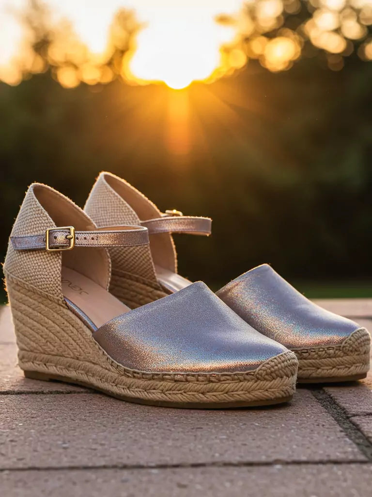 Metallic Espadrille Wedges