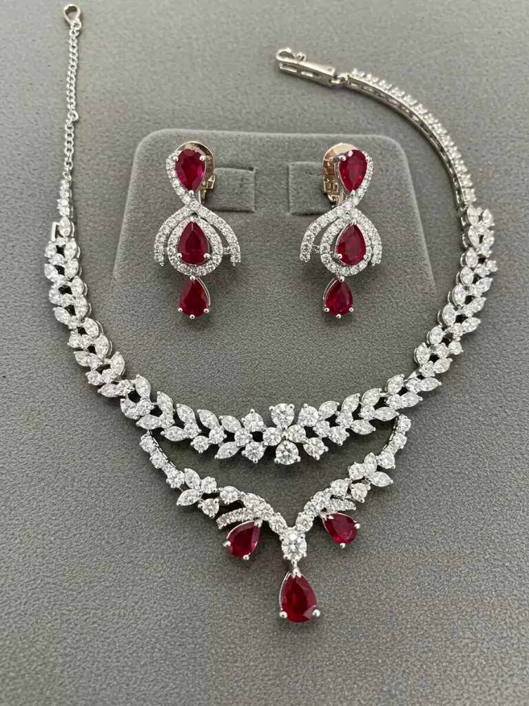 Mixed Gemstones with Diamonds Set